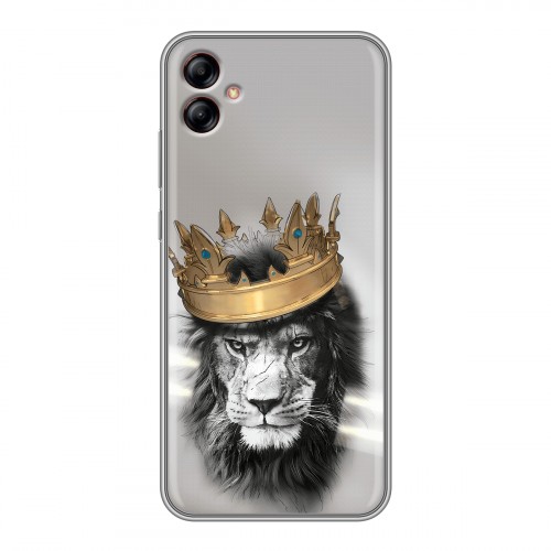Дизайнерский силиконовый чехол для Samsung Galaxy A04e Лев с короной