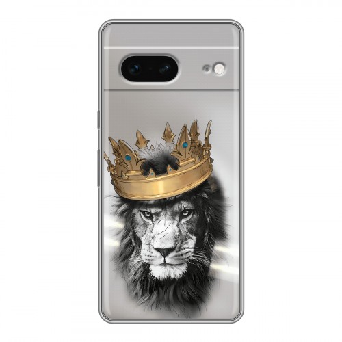 Дизайнерский силиконовый чехол для Google Pixel 7 Лев с короной