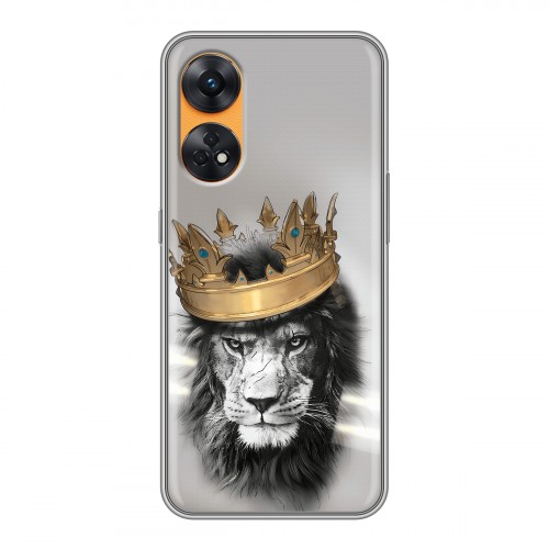 Дизайнерский силиконовый чехол для OPPO Reno8 T Лев с короной