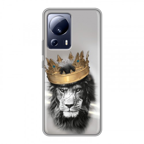 Дизайнерский силиконовый чехол для Xiaomi 13 Lite Лев с короной