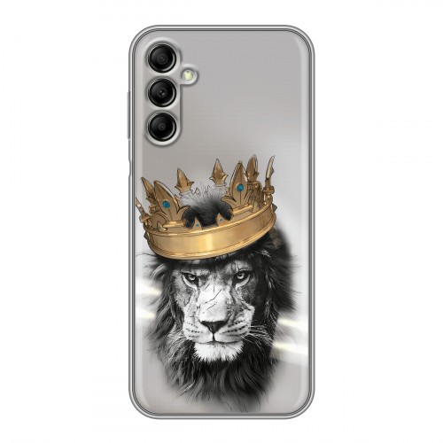 Дизайнерский силиконовый чехол для Samsung Galaxy A14 Лев с короной