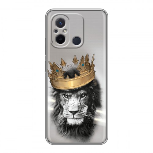 Дизайнерский силиконовый чехол для Xiaomi RedMi 12C Лев с короной