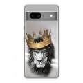 Дизайнерский силиконовый чехол для Google Pixel 7A Лев с короной