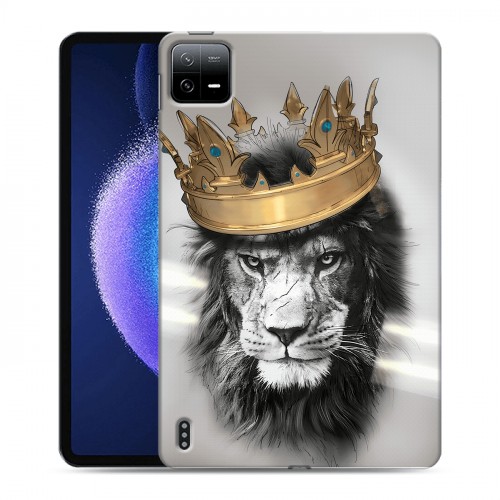 Дизайнерский силиконовый чехол для Xiaomi Pad 6 Лев с короной
