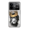 Дизайнерский силиконовый чехол для Realme GT3 Лев с короной