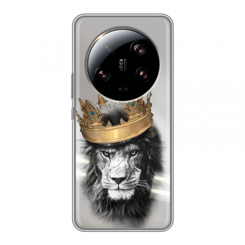 Дизайнерский силиконовый чехол для Xiaomi 13 Ultra Лев с короной
