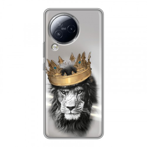 Дизайнерский силиконовый чехол для Xiaomi Civi 3 Лев с короной