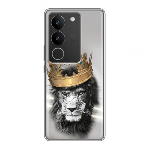 Дизайнерский силиконовый чехол для Vivo S17 Лев с короной