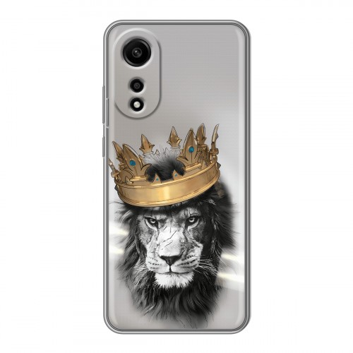 Дизайнерский силиконовый чехол для OPPO A78 4G Лев с короной