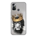 Дизайнерский силиконовый чехол для Tecno Spark 7 Лев с короной