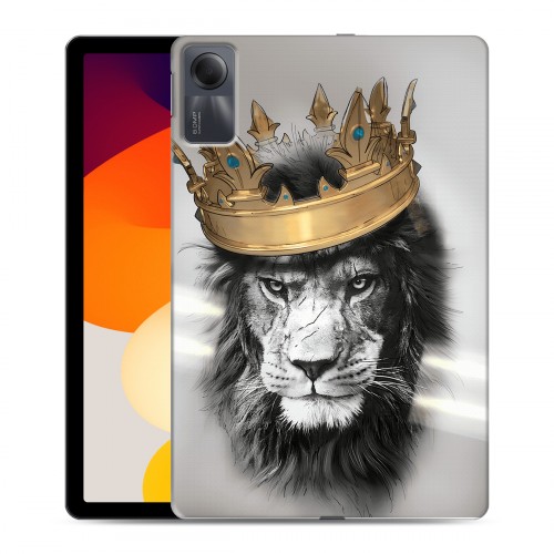 Дизайнерский силиконовый чехол для Xiaomi RedMi Pad SE Лев с короной