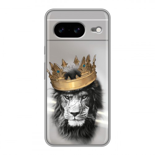 Дизайнерский силиконовый чехол для Google Pixel 8 Лев с короной