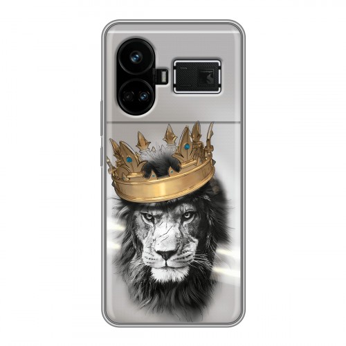Дизайнерский силиконовый чехол для Realme GT5 Лев с короной