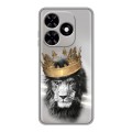 Дизайнерский силиконовый чехол для Tecno Spark Go 2024 Лев с короной