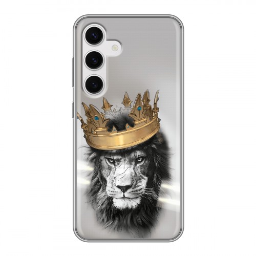 Дизайнерский силиконовый чехол для Samsung Galaxy S24 Лев с короной
