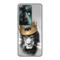 Дизайнерский силиконовый чехол для Oppo Reno 11F Лев с короной