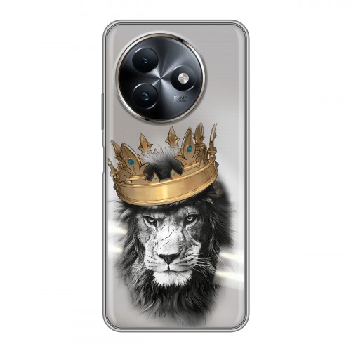 Дизайнерский силиконовый чехол для Itel S24 Лев с короной