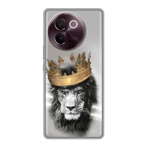 Дизайнерский силиконовый чехол для Vivo V30e Лев с короной