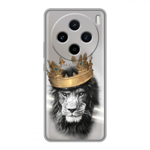 Дизайнерский силиконовый чехол для Vivo X100 Лев с короной