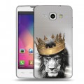 Дизайнерский пластиковый чехол для LG L60 Лев с короной