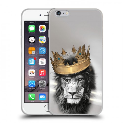 Дизайнерский силиконовый чехол для Iphone 6 Plus/6s Plus Лев с короной
