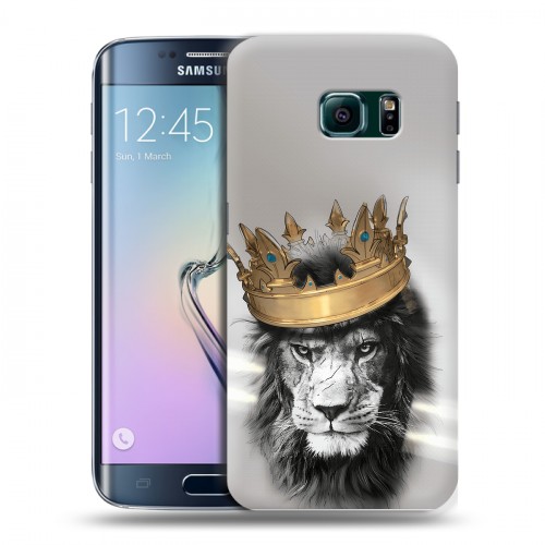 Дизайнерский силиконовый чехол для Samsung Galaxy S6 Edge Лев с короной