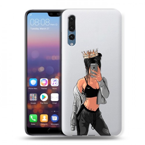 Полупрозрачный дизайнерский силиконовый с усиленными углами чехол для Huawei P20 Pro Женские принты