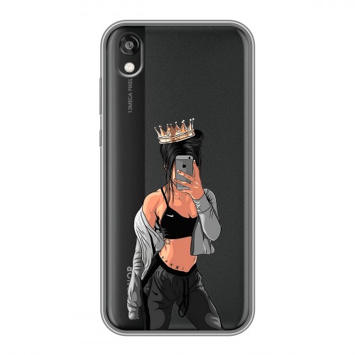 Полупрозрачный дизайнерский пластиковый чехол для Huawei Honor 8s Женские принты