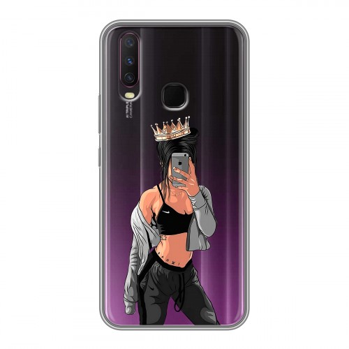 Полупрозрачный дизайнерский силиконовый чехол для Vivo Y17 Женские принты