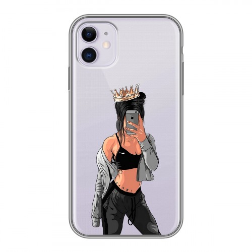 Полупрозрачный дизайнерский силиконовый чехол для Iphone 11 Женские принты