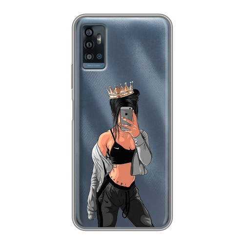 Полупрозрачный дизайнерский пластиковый чехол для ZTE Blade A71 Женские принты