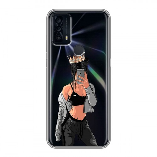 Полупрозрачный дизайнерский пластиковый чехол для TCL 20B Женские принты