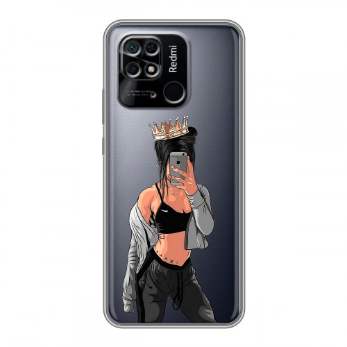 Полупрозрачный дизайнерский пластиковый чехол для Xiaomi Redmi 10C Женские принты