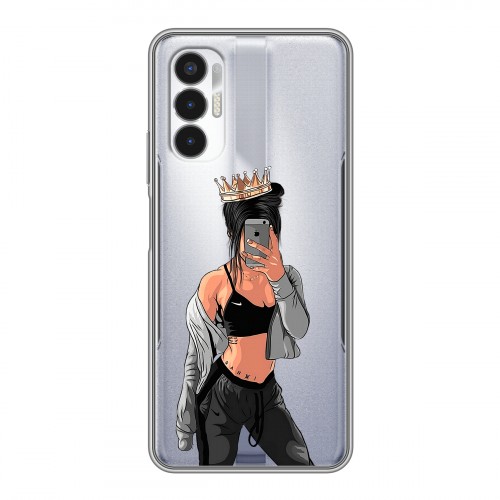 Полупрозрачный дизайнерский пластиковый чехол для Tecno Pova 3 Женские принты