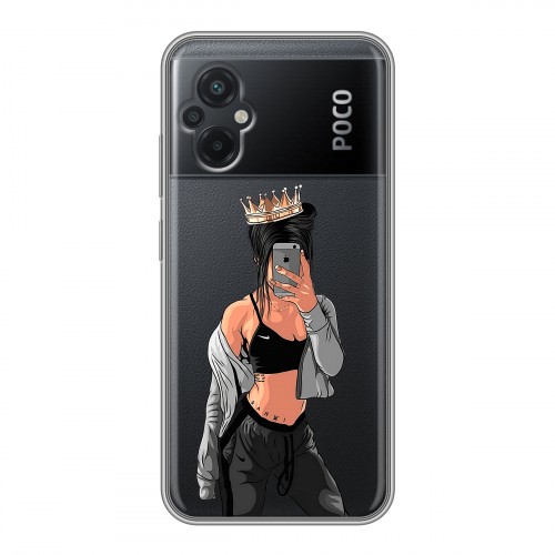 Полупрозрачный дизайнерский силиконовый чехол для Xiaomi Poco M5 Женские принты
