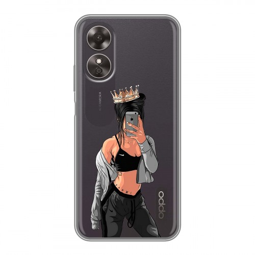 Полупрозрачный дизайнерский пластиковый чехол для OPPO A17 Женские принты