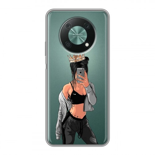 Полупрозрачный дизайнерский силиконовый чехол для Huawei Nova Y90 Женские принты