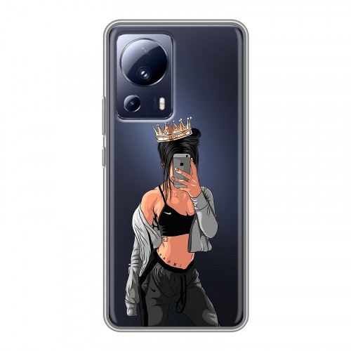 Полупрозрачный дизайнерский силиконовый чехол для Xiaomi 13 Lite Женские принты