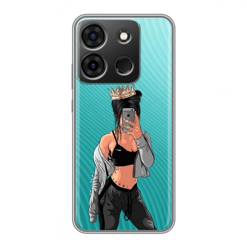 Полупрозрачный дизайнерский силиконовый чехол для Infinix Smart 7 Женские принты