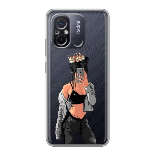 Полупрозрачный дизайнерский силиконовый чехол для Xiaomi RedMi 12C Женские принты