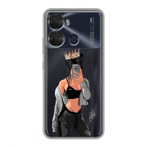 Полупрозрачный дизайнерский пластиковый чехол для Itel P40 Женские принты