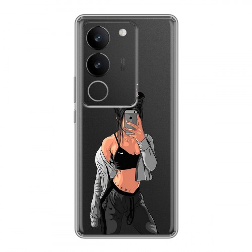 Полупрозрачный дизайнерский силиконовый чехол для Vivo S17 Женские принты