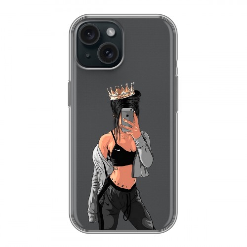 Полупрозрачный дизайнерский пластиковый чехол для Iphone 15 Женские принты