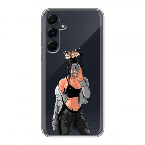 Полупрозрачный дизайнерский пластиковый чехол для Samsung Galaxy A55 Женские принты