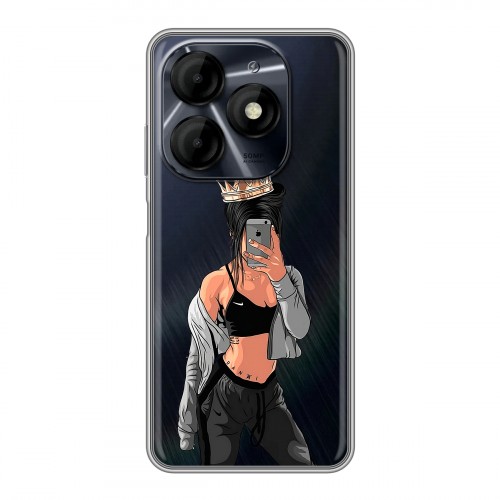 Полупрозрачный дизайнерский пластиковый чехол для Itel P55 4G Женские принты