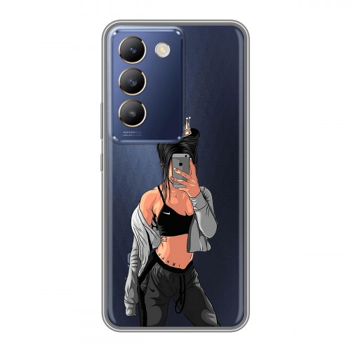 Полупрозрачный дизайнерский пластиковый чехол для Vivo V30 Lite Женские принты