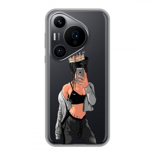 Полупрозрачный дизайнерский пластиковый чехол для Huawei Pura 70 Pro Женские принты