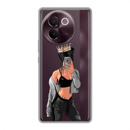 Полупрозрачный дизайнерский пластиковый чехол для Vivo V30e Женские принты