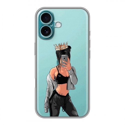 Полупрозрачный дизайнерский пластиковый чехол для Iphone 16 Plus Женские принты