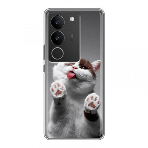 Дизайнерский силиконовый с усиленными углами чехол для Vivo V29 Коты
